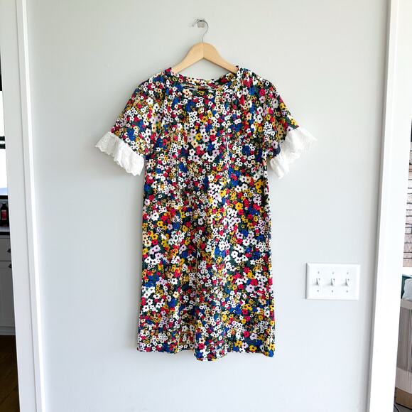 Ann Taylor Floral Eyelet Cuff Shift Dress S - Picture 2 of 8